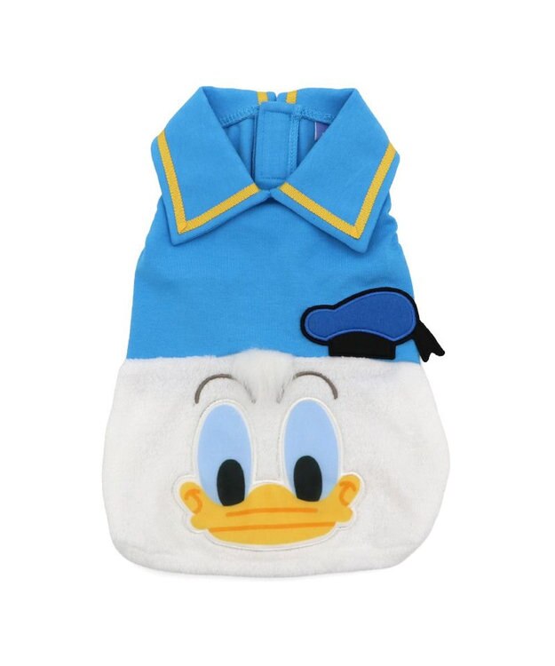 PET PARADISE ディズニー ドナルドダック 顔 ふわ トレーナー 小型犬 ブルー