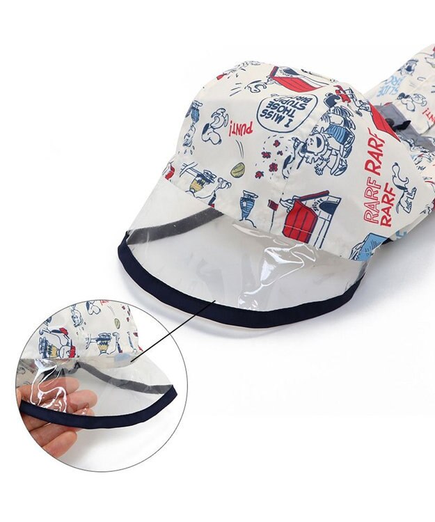 PET PARADISE スヌーピー レインコート 透明フード付き 《アメリカンビンテージ柄》 中型犬 大型犬 白～オフホワイト