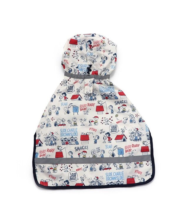 PET PARADISE スヌーピー レインコート 透明フード付き 《アメリカンビンテージ柄》 中型犬 大型犬 白～オフホワイト