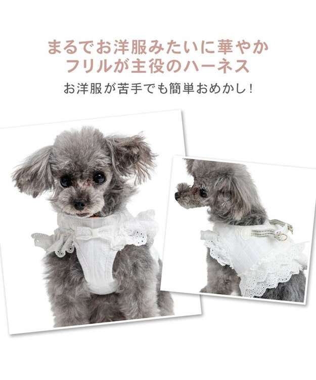 PET PARADISE ペットパラダイス コットンフリル ベストハーネス ＳＳ ホワイト