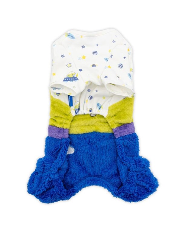 PET PARADISE ディズニー トイ・ストーリー ふわふわエイリアン ロンパース 小型犬 ホワイト×ライム