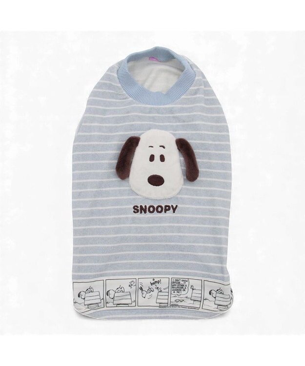 PET PARADISE スヌーピー サーモキープ お顔コミックTシャツ 中型犬 大型犬 ライトインディゴブルー