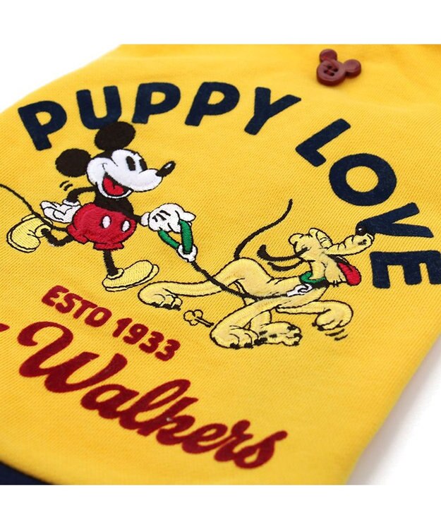 PET PARADISE ディズニー ミッキーマウス ＆プルートお散歩柄パーカー  【小型犬】 黄