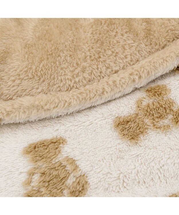 PET PARADISE ペットパラダイス くまちゃん織り 遠赤外線 ボアマット 丸型 Ｓ ホワイト×ブラウン