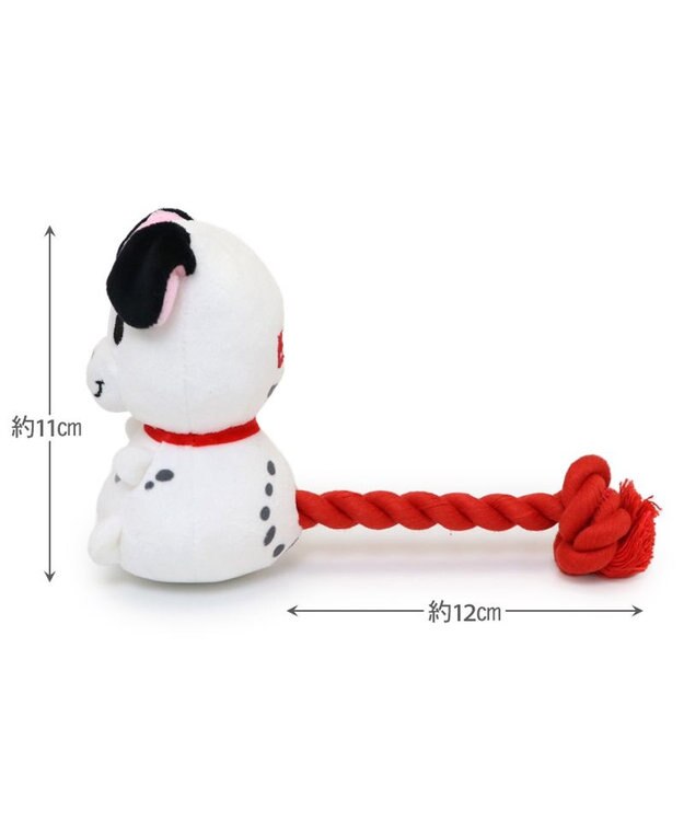 PET PARADISE ディズニー 101匹わんちゃん ロープ トイ ホワイト×レッド