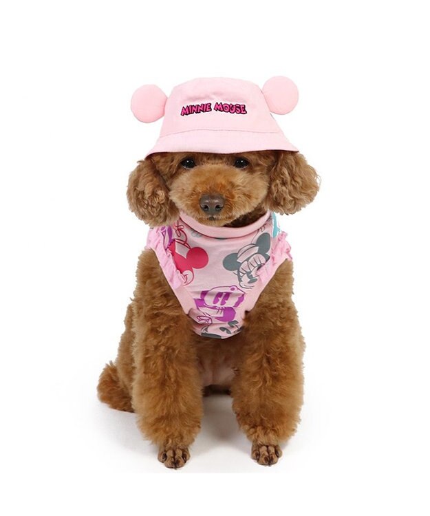 PET PARADISE ディズニー ミニーマウス バケットハット付き Tシャツ 小型犬 ピンク