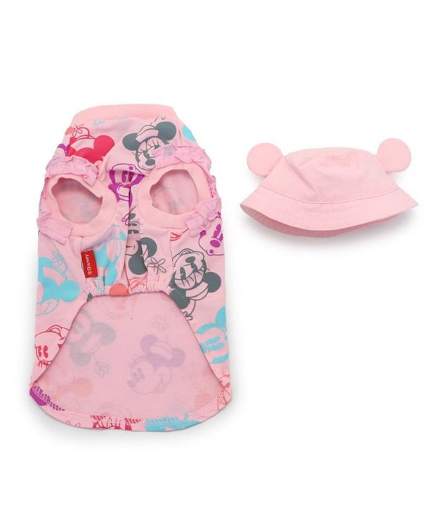 PET PARADISE ディズニー ミニーマウス バケットハット付き Tシャツ 小型犬 ピンク