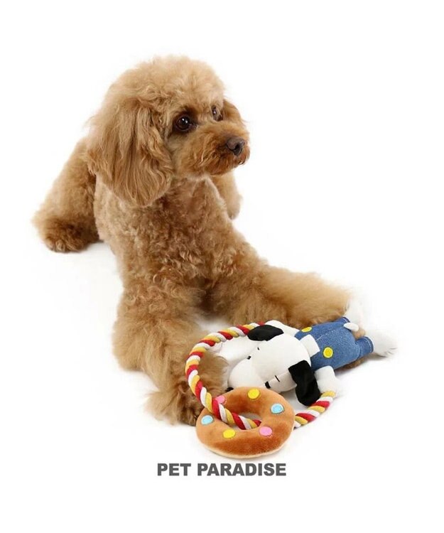 PET PARADISE スヌーピー ドーナツ ロープ トイ 紺（ネイビー・インディゴ）