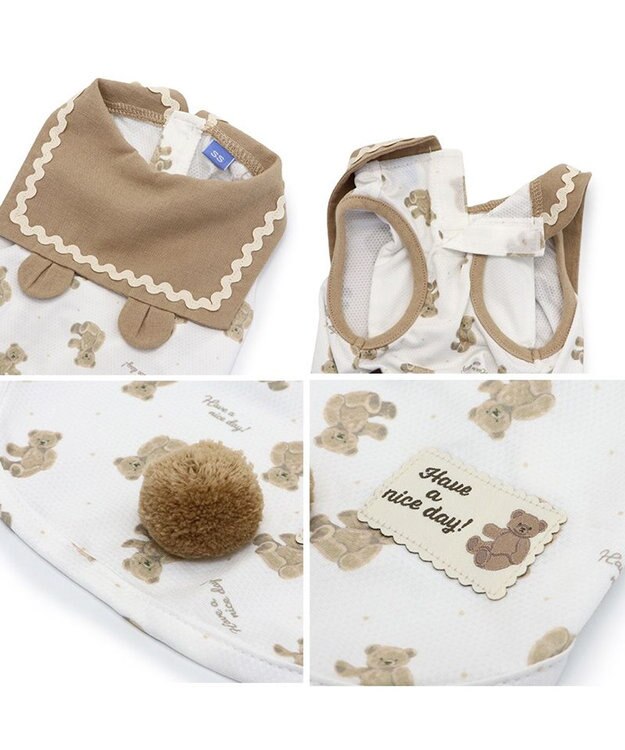 PET PARADISE ペットパラダイス 襟付き ポケットクール タンクトップ 《くまちゃん》 小型犬 くまちゃん