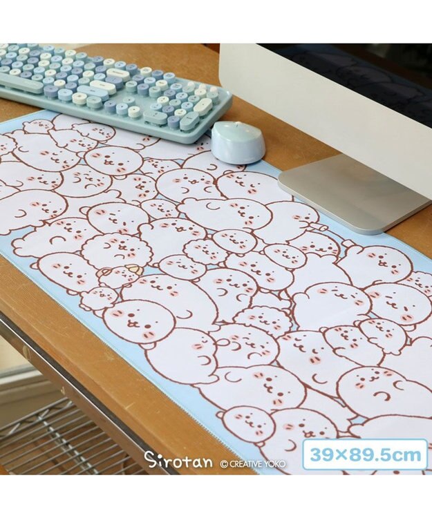 Mother garden しろたん つみつみ柄 デスクマット マウス対応 89.5×39cm 未登録