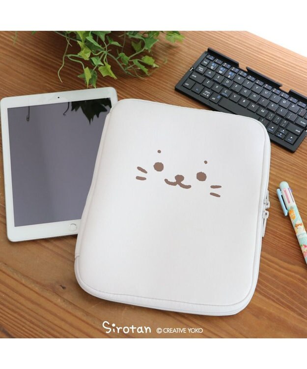 Mother garden しろたん タブレットケース 顔ぼん 白～オフホワイト