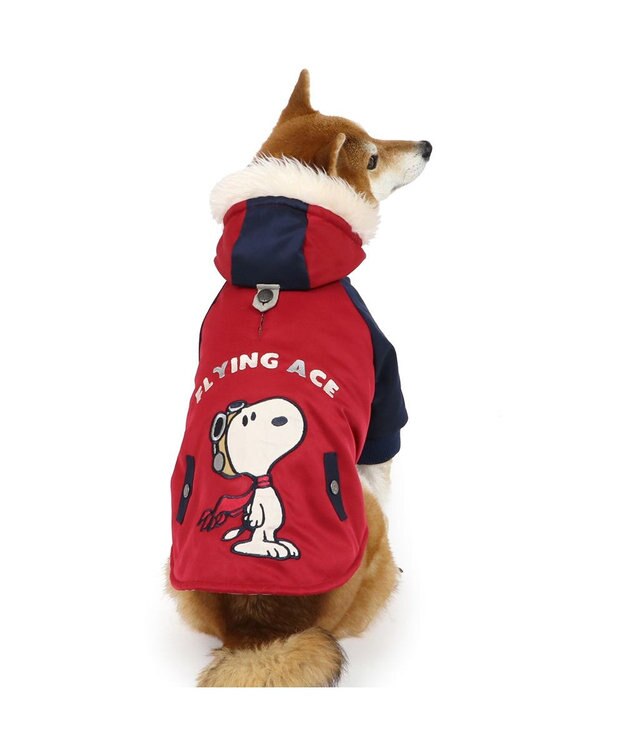 PET PARADISE スヌーピー 遠赤外線 コート 《ボルドー》 中型犬 大型犬 ボルドー