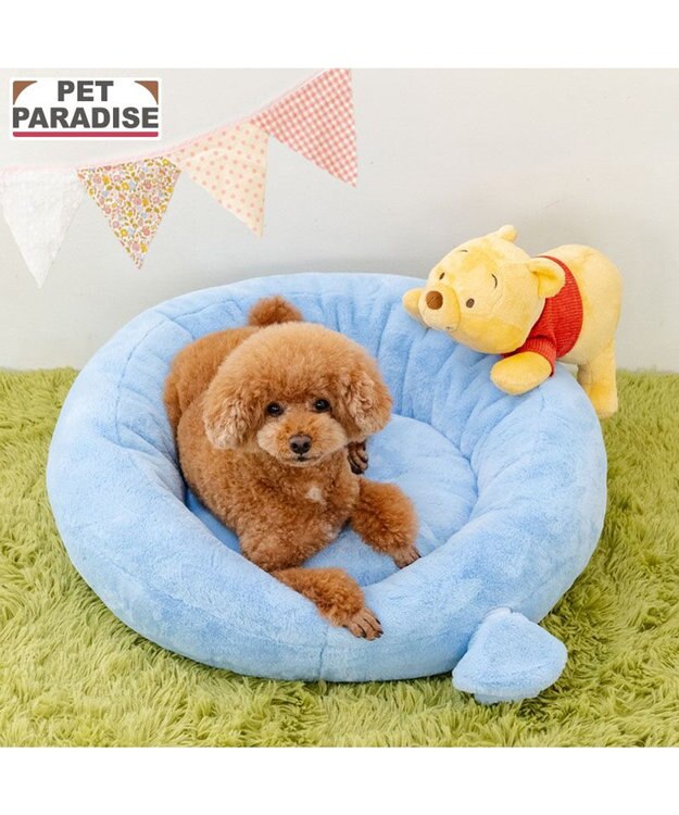 PET PARADISE ディズニー くまのプーさん 丸型 ベット 《風船》 小型犬 水色