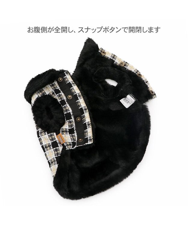 PET PARADISE スヌーピー 黒ツイード ベスト 小型犬 ブラック×ホワイト