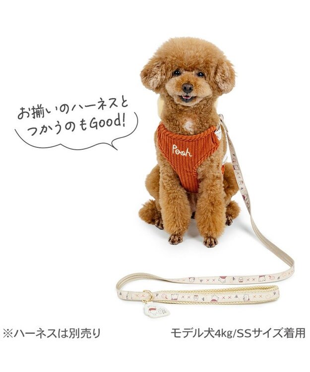 PET PARADISE ディズニー くまのプーさん リード 《はちみつ柄》  ＳＳ～Ｓ 小型犬 ベージュ