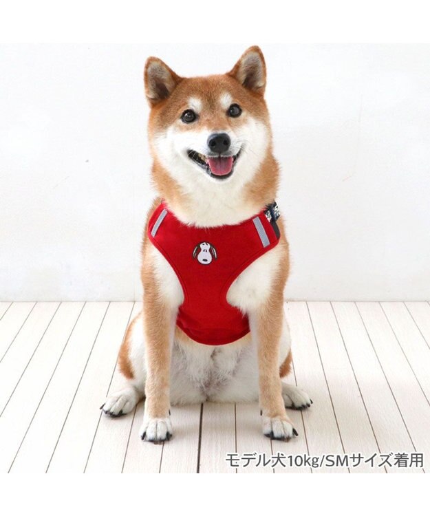 PET PARADISE スヌーピー マスコット付きハーネス ＳＭ 中型犬 レッド