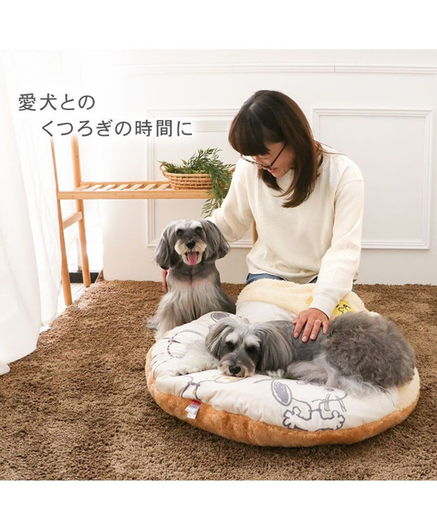 PET PARADISE スヌーピー 遠赤外線 くつろぎマット 《兄弟柄》 M ベージュ