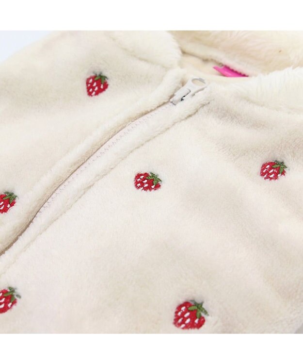 PET PARADISE ペットパラダイス 背中開き ベスト 苺 刺繍 小型犬 白~オフホワイト