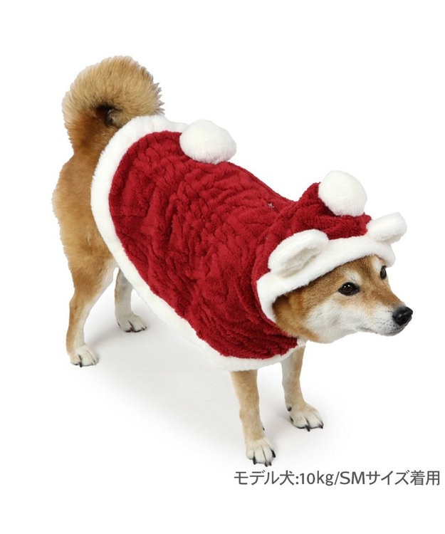 PET PARADISE ペットパラダイス サンタさん くま ポンチョ 中型犬 大型犬 レッド