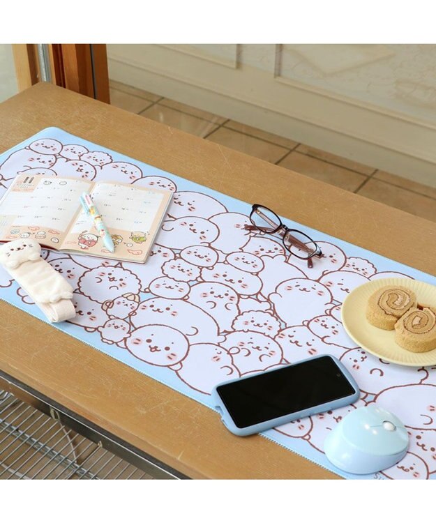 Mother garden しろたん つみつみ柄 デスクマット マウス対応 89.5×39cm 未登録