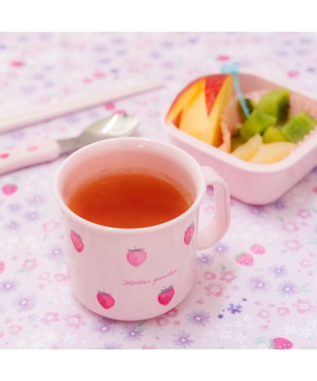 Mother garden マザーガーデン 野いちご プラ耐熱コップ 《レトロストロベリー柄》 レトロストロベリー柄