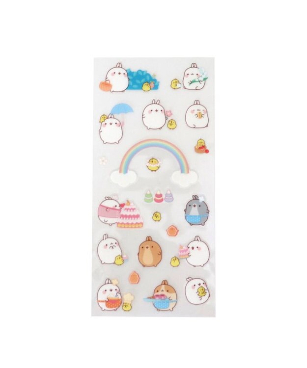 Mother garden マザーガーデン MOLANG モラン いっぱいシール 3枚セット ≪おでかけ スイーツ ホリディー≫ -