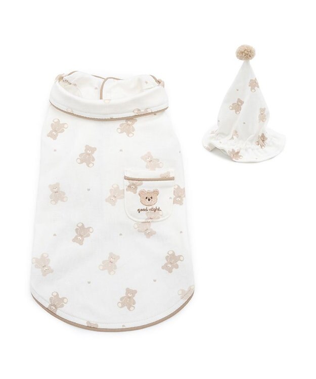 PET PARADISE ペットパラダイス くまさん パジャマ 小型犬 ホワイト×ブラウン