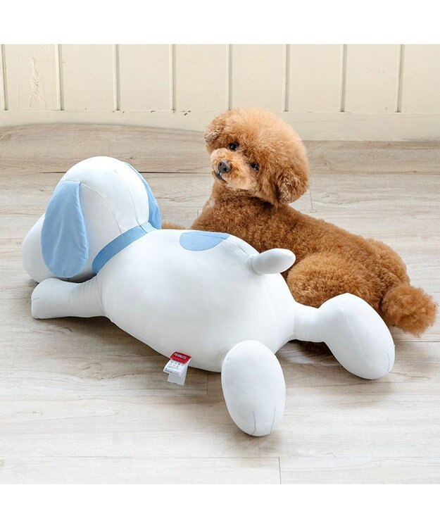 PET PARADISE スヌーピー 冷やし枕クッション M ホワイト×ブルー