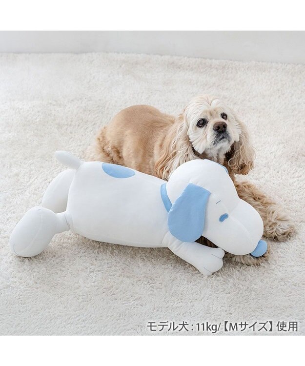 PET PARADISE スヌーピー 冷やし枕クッション M ホワイト×ブルー