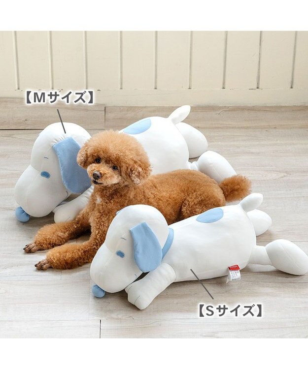 PET PARADISE スヌーピー 冷やし枕クッション M ホワイト×ブルー