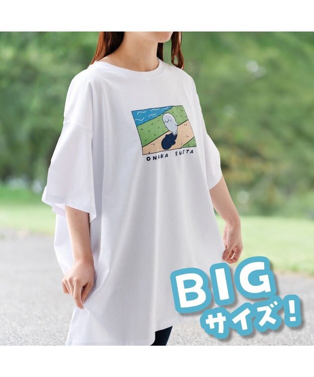 しろたん ビッグTシャツ 半袖 《ONAKA SUITA》 フリーサイズ