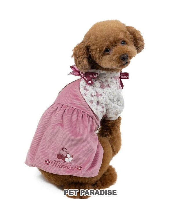 PET PARADISE ディズニー ミニーマウス レースボレロ ワンピース 小型犬 ピンク(淡)