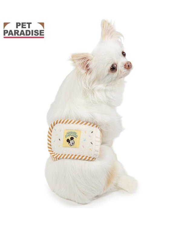 PET PARADISE ディズニー ミッキーマウス マナーベルト 《アイス柄》 小型犬 ベージュ
