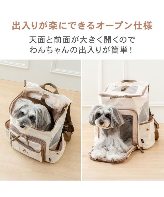 PET PARADISE ペットパラダイス くまちゃん帆布 ハグ＆リュック Ｌ 小型犬 ブラウン