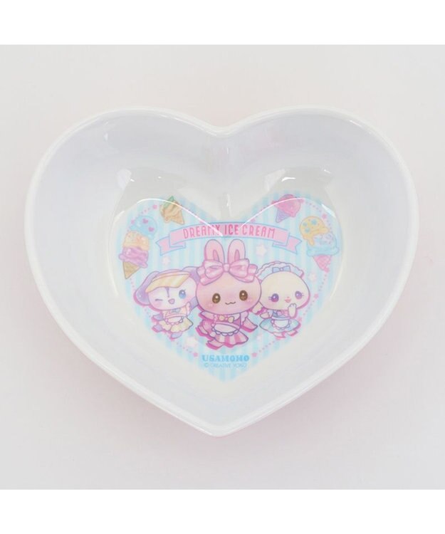 Mother garden マザーガーデン うさもも メラミン食器 ハート皿 《アイス柄》 単品 食洗機可 子供用食器 メラミン製 お皿 プレート キッズ 女の子 かわいい 食器 マルチカラー