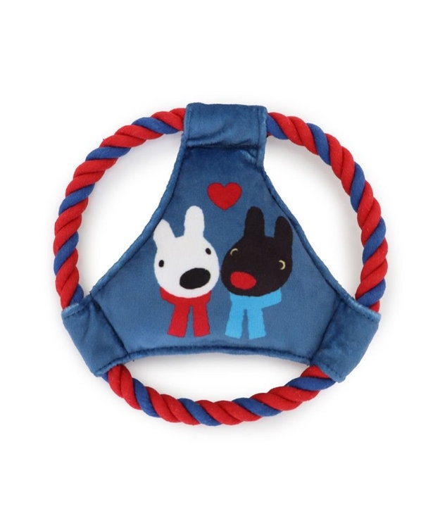 PET PARADISE リサとガスパール  ロープフリスビー トイ ネイビー×レッド