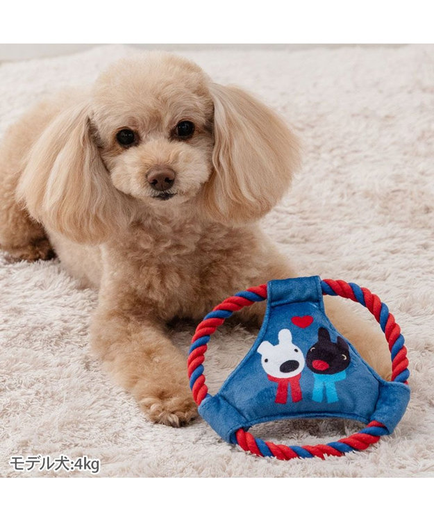 PET PARADISE リサとガスパール  ロープフリスビー トイ ネイビー×レッド