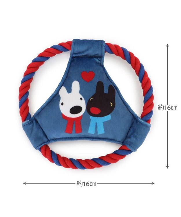 PET PARADISE リサとガスパール  ロープフリスビー トイ ネイビー×レッド