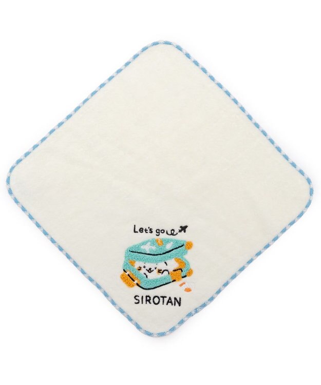 Mother garden しろたん ミニタオル 《スーツケ柄　白》 白