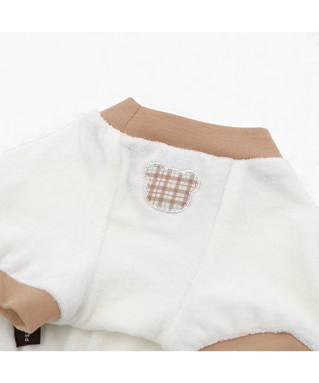 PET PARADISE ペットパラダイス くまちゃん サーモキープ ロンパース 小型犬 ホワイト×ブラウン