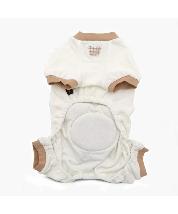 PET PARADISE ペットパラダイス くまちゃん サーモキープ ロンパース 小型犬 ホワイト×ブラウン