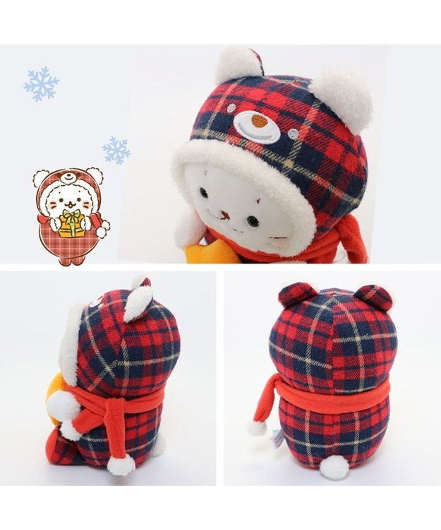 Mother garden しろたん お座り マスコット クリスマス ベア 《しろたん赤 / らっこいぬ緑》 単品 しろたん・赤