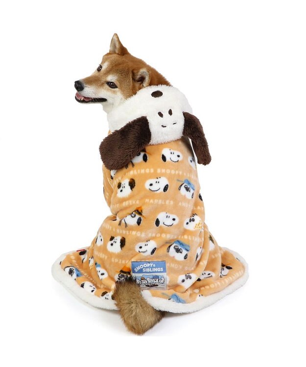 PET PARADISE スヌーピー 着る毛布 《ブラザー柄》 中型犬 大型犬 ベージュ