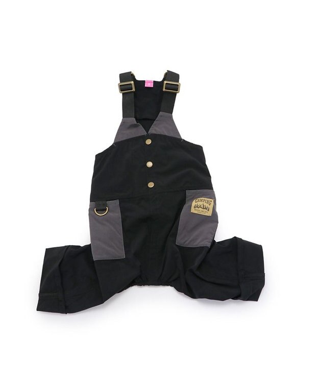 PET PARADISE ペットパラダイス オーバーオール ミリタリ ブラック 【小型犬】 ブラック