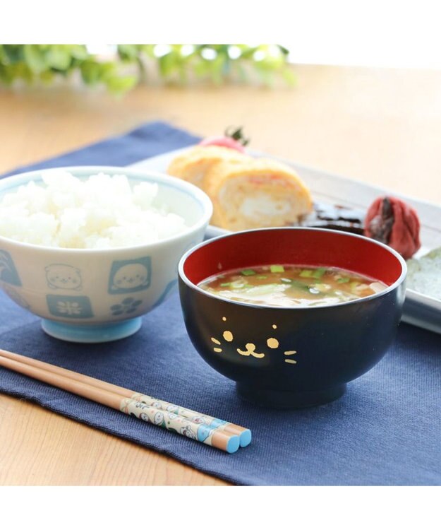 Mother garden しろたん 汁椀 顔ぼん《小》 300mL 電子レンジ対応 食洗器対応 日本製 -