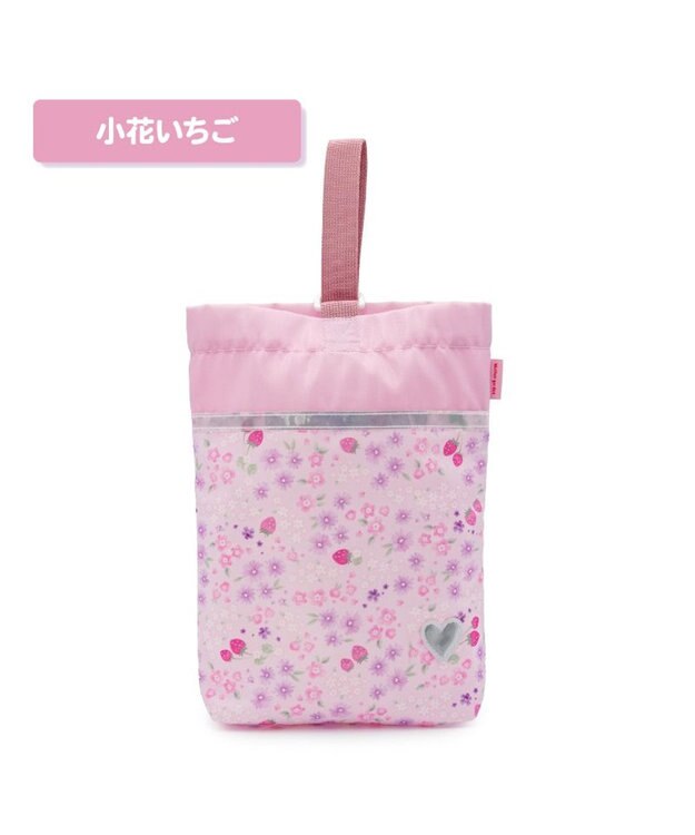 Mother garden マザーガーデン 野いちご シューズバッグ 《小花いちご柄》 小花いちご柄
