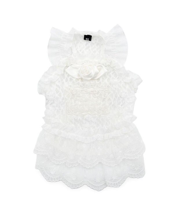 PET PARADISE cherircouture 総レース キャミソール 小型犬 ホワイト