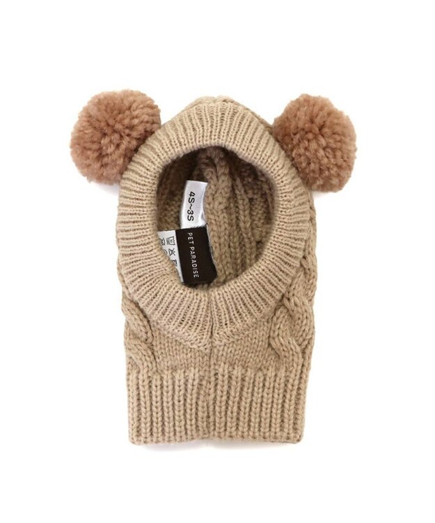 PET PARADISE ペットパラダイス くまちゃん ニット 帽子 小型犬 ベージュ