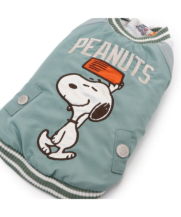 PET PARADISE スヌーピー 遠赤外線 スカジャン 《オリーブグリーン》 小型犬 オリーブグリーン