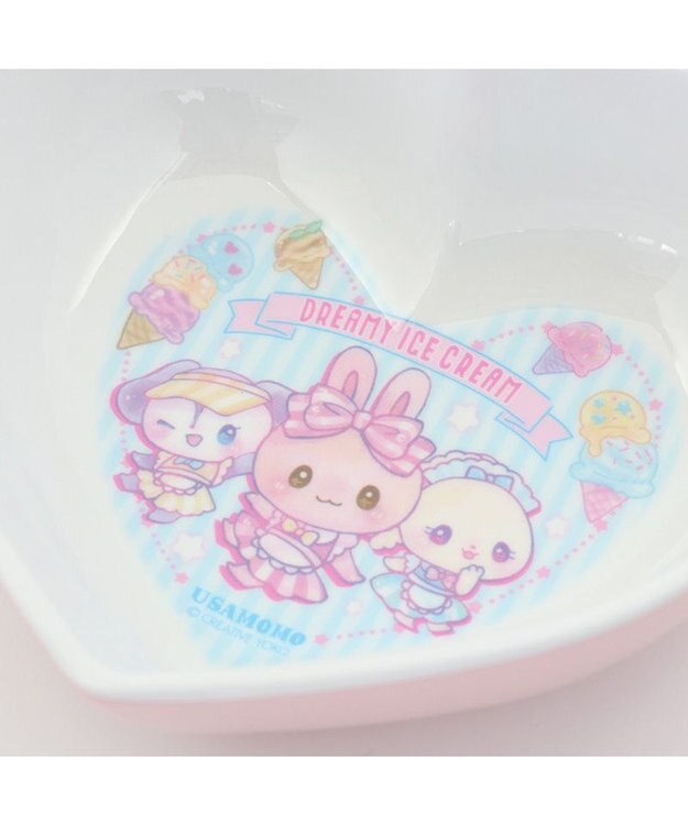 Mother garden マザーガーデン うさもも メラミン食器 ハート皿 《アイス柄》 単品 食洗機可 子供用食器 メラミン製 お皿 プレート キッズ 女の子 かわいい 食器 マルチカラー